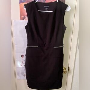 Enfocus Studio Black Mini Dress with Zipper Details